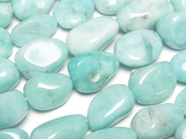 [Video] Peruvian Amazonite AA Nugget half or 1strand beads (aprx.15inch/36cm)