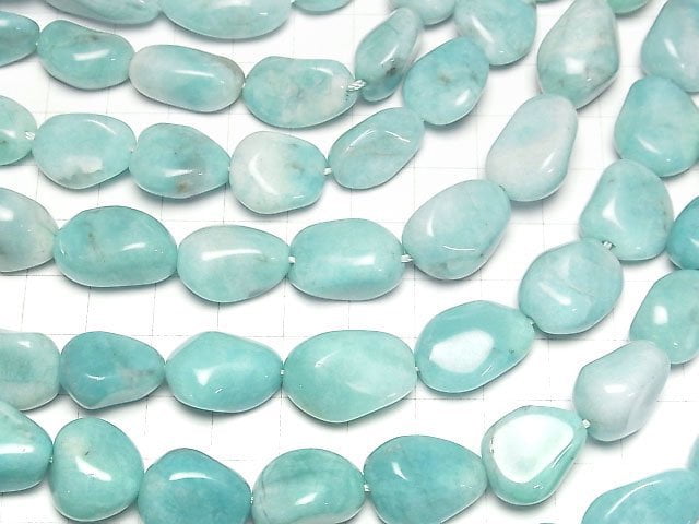 [Video] Peruvian Amazonite AA Nugget half or 1strand beads (aprx.15inch/36cm)