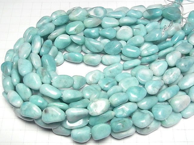 [Video] Peruvian Amazonite AA Nugget half or 1strand beads (aprx.15inch/36cm)