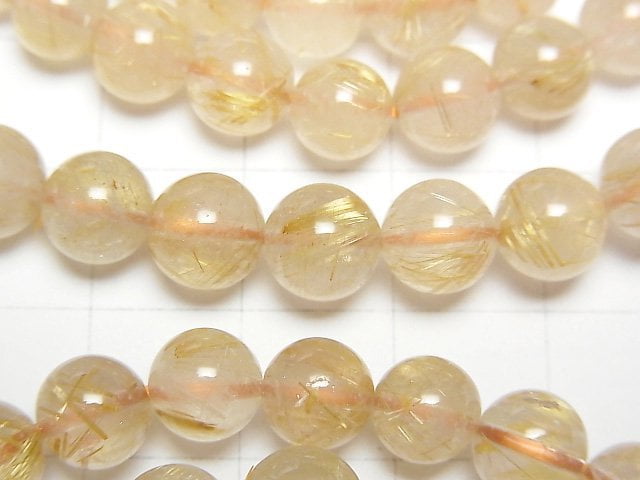 [Video] Rutilated Quartz AA++ Round 7mm Bracelet