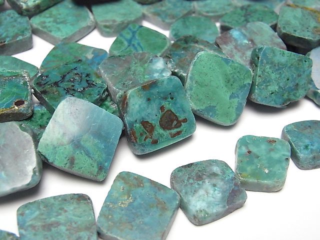 [Video] Peruvian Chrysocolla Slice Nugget half or 1strand beads (aprx.7inch/18cm)