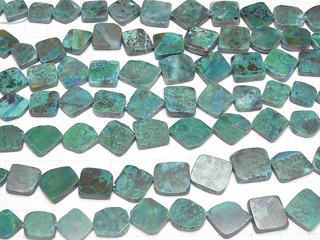 [Video] Peruvian Chrysocolla Slice Nugget half or 1strand beads (aprx.7inch/18cm)