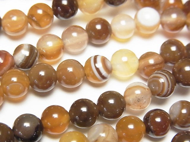 Brown striped agate AAA Round 6mm 1strand beads (aprx.15inch/36cm)