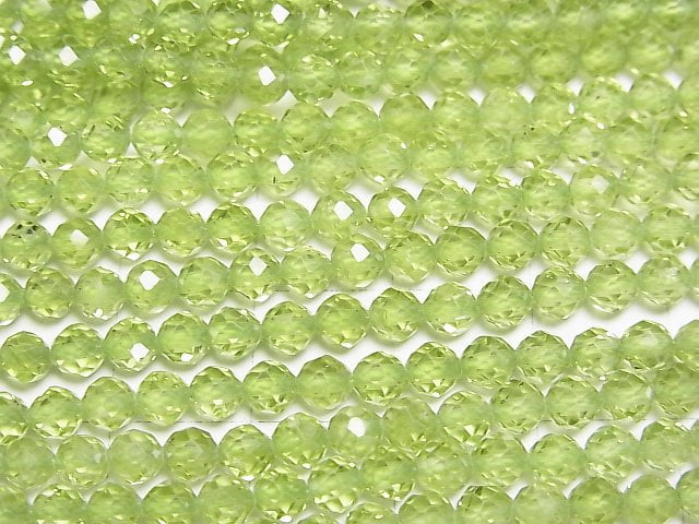 [Video]High Quality! Peridot AAA Faceted Round 3.5-4mm Half or 1strand beads (aprx.15inch/37cm)