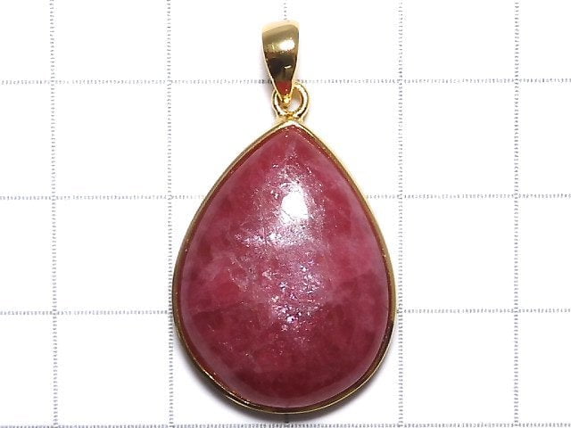 [Video][One of a kind] Rhodonite AAA Pendant 18KGP NO.14