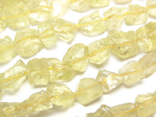 [Video]Lemon Quartz Rough Rock Nugget half or 1strand beads (aprx.15inch/38cm)