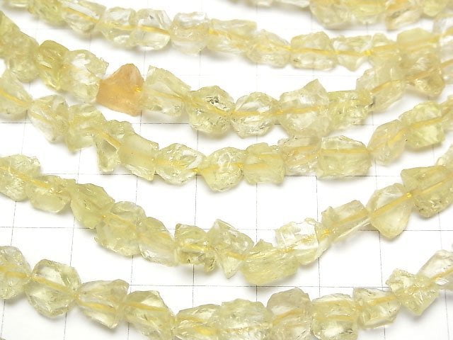 [Video]Lemon Quartz Rough Rock Nugget half or 1strand beads (aprx.15inch/38cm)