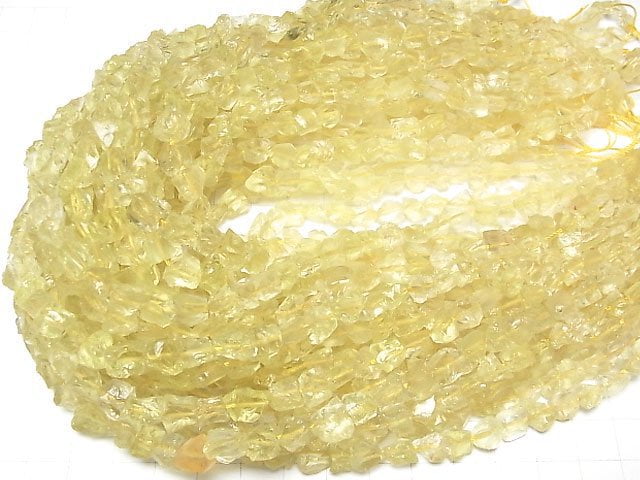 [Video]Lemon Quartz Rough Rock Nugget half or 1strand beads (aprx.15inch/38cm)