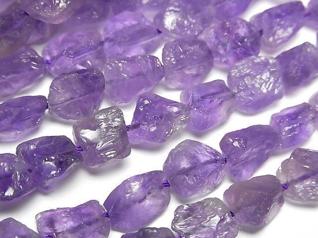 [Video]Amethyst Rough Rock Nugget half or 1strand beads (aprx.15inch/38cm)