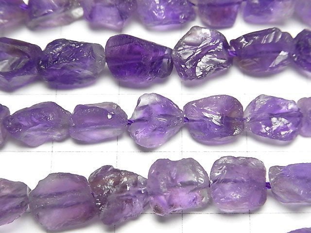 [Video]Amethyst Rough Rock Nugget half or 1strand beads (aprx.15inch/38cm)