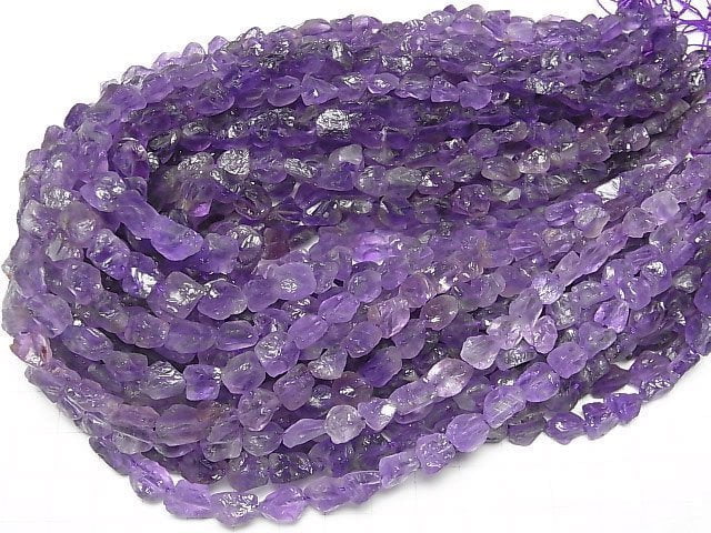 [Video]Amethyst Rough Rock Nugget half or 1strand beads (aprx.15inch/38cm)