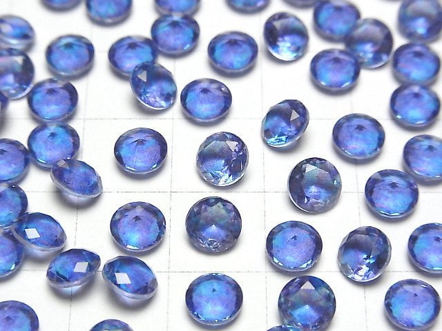 [Video] Doublet Crystal AAA Loose stone Round Faceted 6x6mm [Blue/Marble] 3pcs