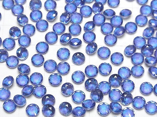 [Video] Doublet Crystal AAA Loose stone Round Faceted 6x6mm [Blue/Marble] 3pcs