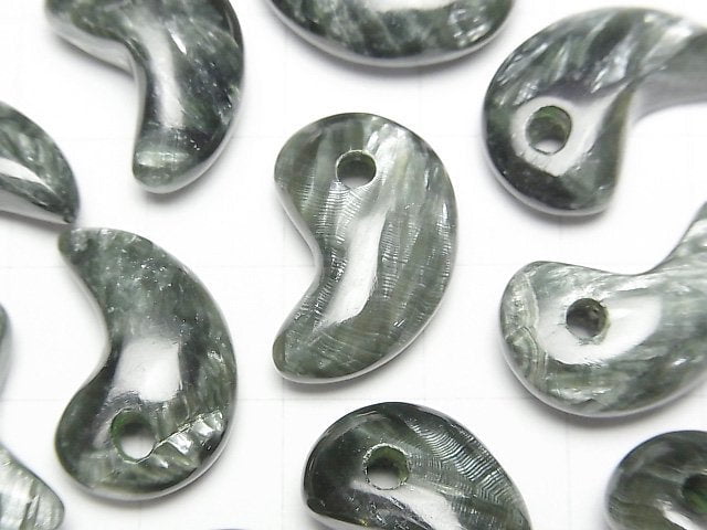 [Video] Seraphinite AAA Comma Shaped Bead 20x13mm 1pc