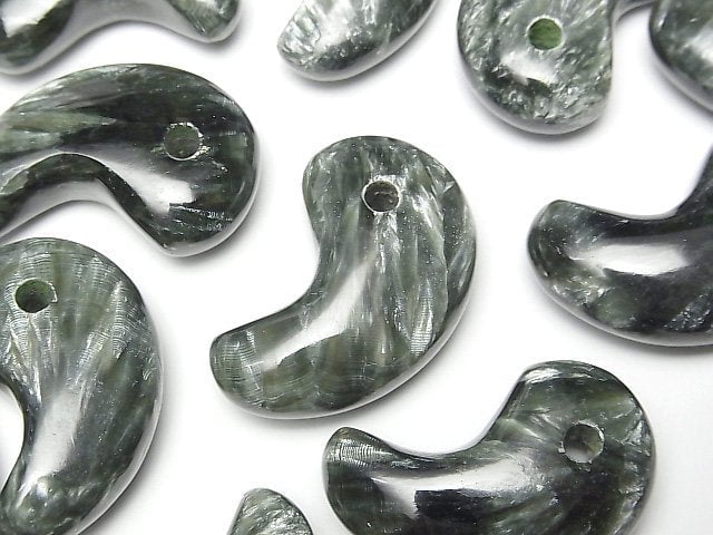 [Video] Seraphinite AAA Comma Shaped Bead 30x19mm 1pc