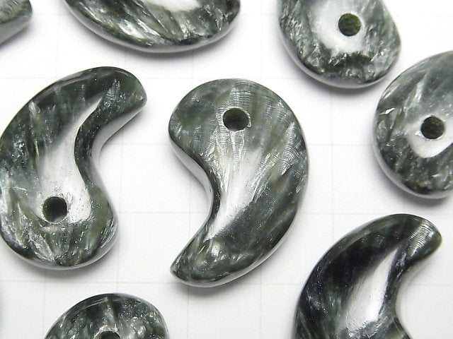 [Video] Seraphinite AAA Comma Shaped Bead 30x19mm 1pc