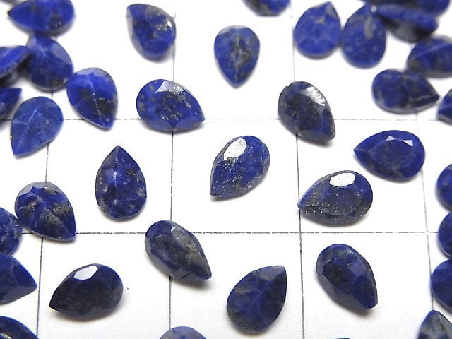 [Video]Lapislazuli AA++ Loose stone Pear Shape Faceted 6x4mm 10pcs