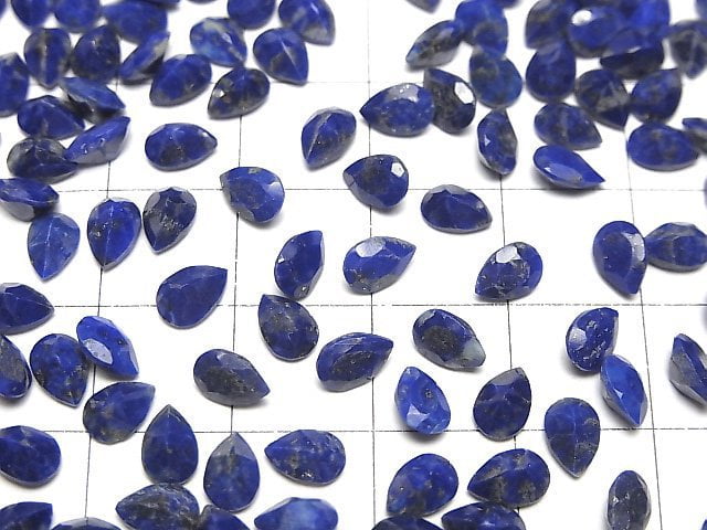 [Video]Lapislazuli AA++ Loose stone Pear Shape Faceted 6x4mm 10pcs