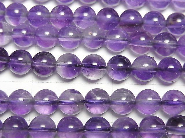 [Video]Bi-color Amethyst AA+ Round 6mm 1strand beads (aprx.15inch/37cm)