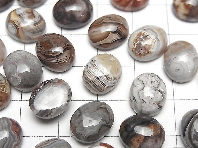 [Video] Laguna Lace Agate Oval Cabochon 12x10mm 2pcs