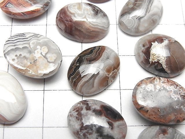 [Video] Laguna Lace Agate Oval Cabochon 16x12mm 2pcs