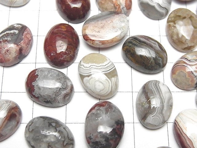 [Video] Laguna Lace Agate Oval Cabochon 16x12mm 2pcs