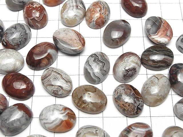 [Video] Laguna Lace Agate Oval Cabochon 16x12mm 2pcs