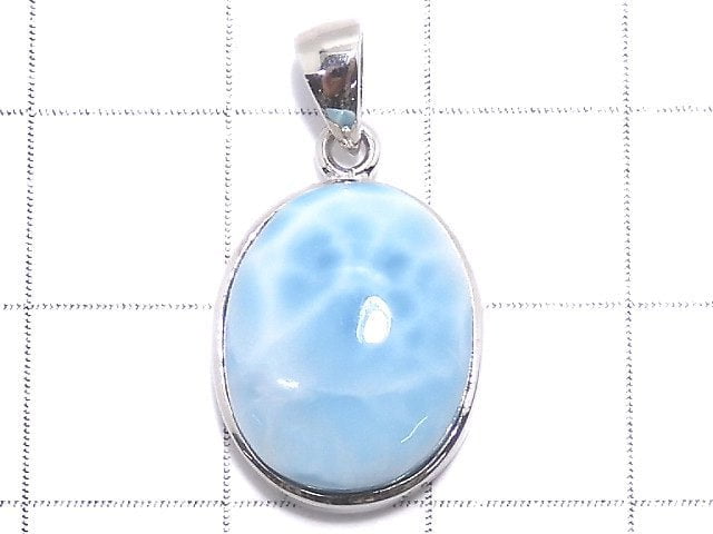 [Video][One of a kind] Larimar Pectolite AAA- Pendant Silver925 NO.173