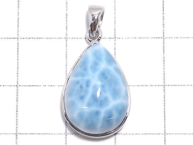 [Video][One of a kind] Larimar Pectolite AAA- Pendant Silver925 NO.174