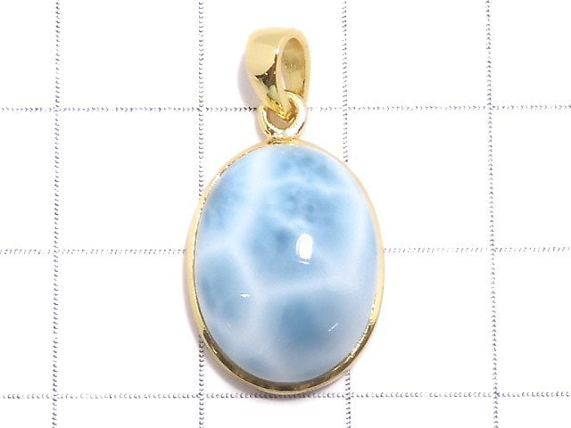 [Video][One of a kind] Larimar Pectolite AAA- Pendant 18KGP NO.182