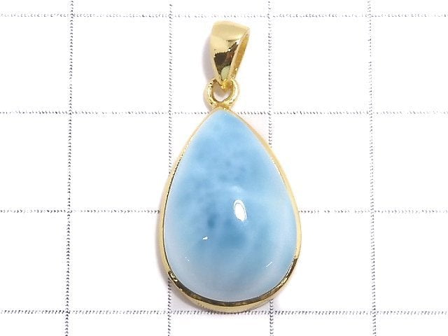 [Video][One of a kind] Larimar Pectolite AAA- Pendant 18KGP NO.184