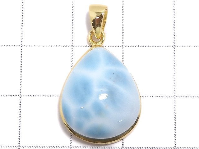 [Video][One of a kind] Larimar Pectolite AAA- Pendant 18KGP NO.185