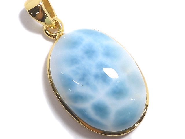 [Video][One of a kind] Larimar Pectolite AAA- Pendant 18KGP NO.186