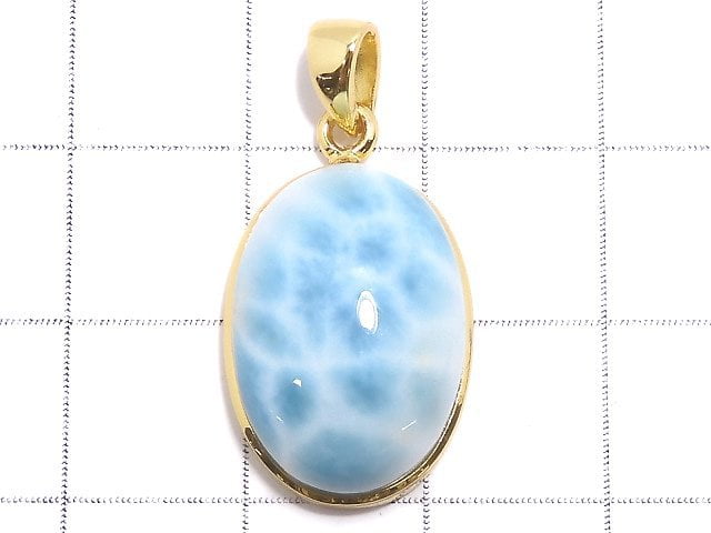 [Video][One of a kind] Larimar Pectolite AAA- Pendant 18KGP NO.186