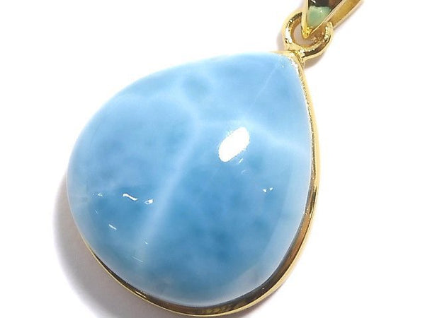 [Video][One of a kind] Larimar Pectolite AAA- Pendant 18KGP NO.187