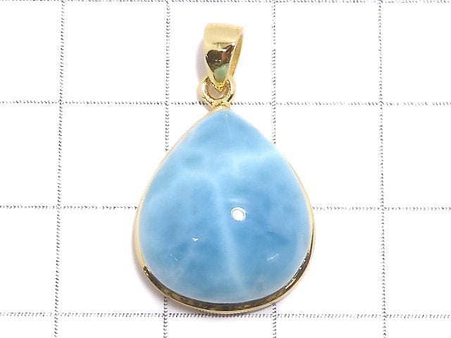 [Video][One of a kind] Larimar Pectolite AAA- Pendant 18KGP NO.187