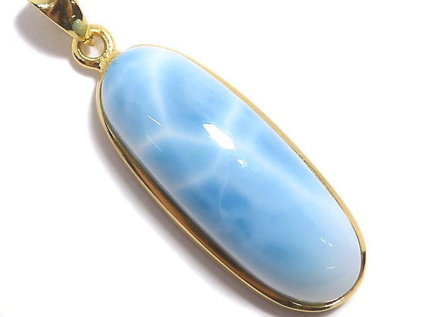 [Video][One of a kind] Larimar Pectolite AAA- Pendant 18KGP NO.188