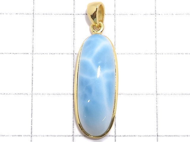 [Video][One of a kind] Larimar Pectolite AAA- Pendant 18KGP NO.188