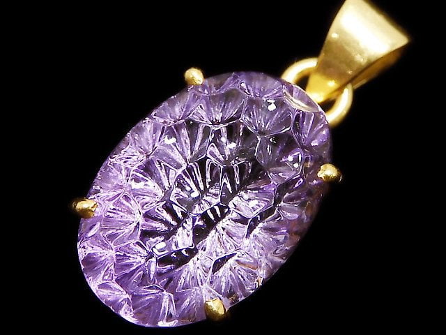 [Video][One of a kind] High Quality Amethyst AAA Pendant 18KGP NO.34