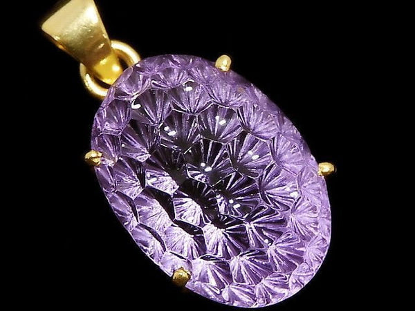 [Video][One of a kind] High Quality Amethyst AAA Pendant 18KGP NO.37