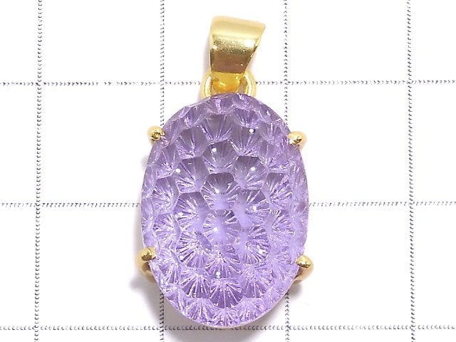 [Video][One of a kind] High Quality Amethyst AAA Pendant 18KGP NO.37