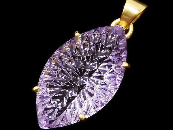 [Video][One of a kind] High Quality Amethyst AAA Pendant 18KGP NO.38