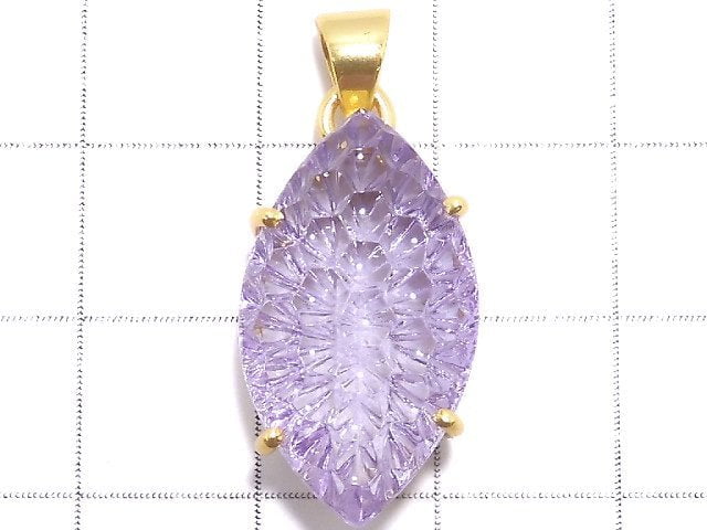 [Video][One of a kind] High Quality Amethyst AAA Pendant 18KGP NO.38