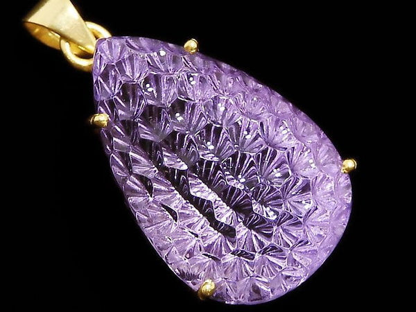 [Video][One of a kind] High Quality Amethyst AAA Pendant 18KGP NO.40