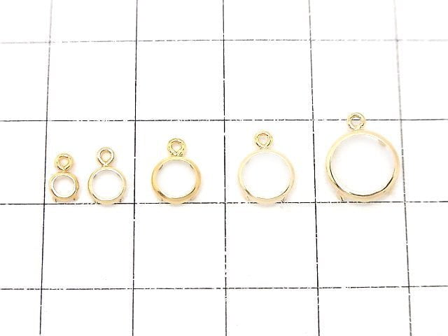 [Video]14KGF Charm Frame (Bezel) Round Faceted [3mm][4mm][5mm][6mm][8mm] 1pc