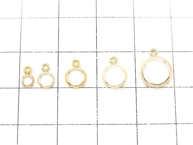 [Video]14KGF Charm Frame (Bezel) Round Faceted [3mm][4mm][5mm][6mm][8mm] 1pc