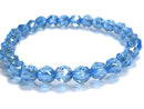 [Video][One of a kind] High Quality Swiss Blue Topaz AAA Star Faceted Round 7mm Bracelet NO.2