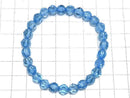 [Video][One of a kind] High Quality Swiss Blue Topaz AAA Star Faceted Round 7mm Bracelet NO.4