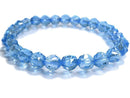 [Video][One of a kind] High Quality Swiss Blue Topaz AAA Star Faceted Round 7mm Bracelet NO.4