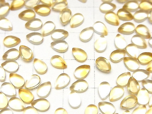 [Video]High Quality Citrine AAA Pear Shape Cabochon 6x4mm 5pcs